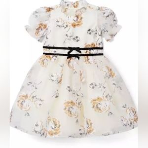 Janie and Jack Winter Rose Dress w/headband NWT  Size 5